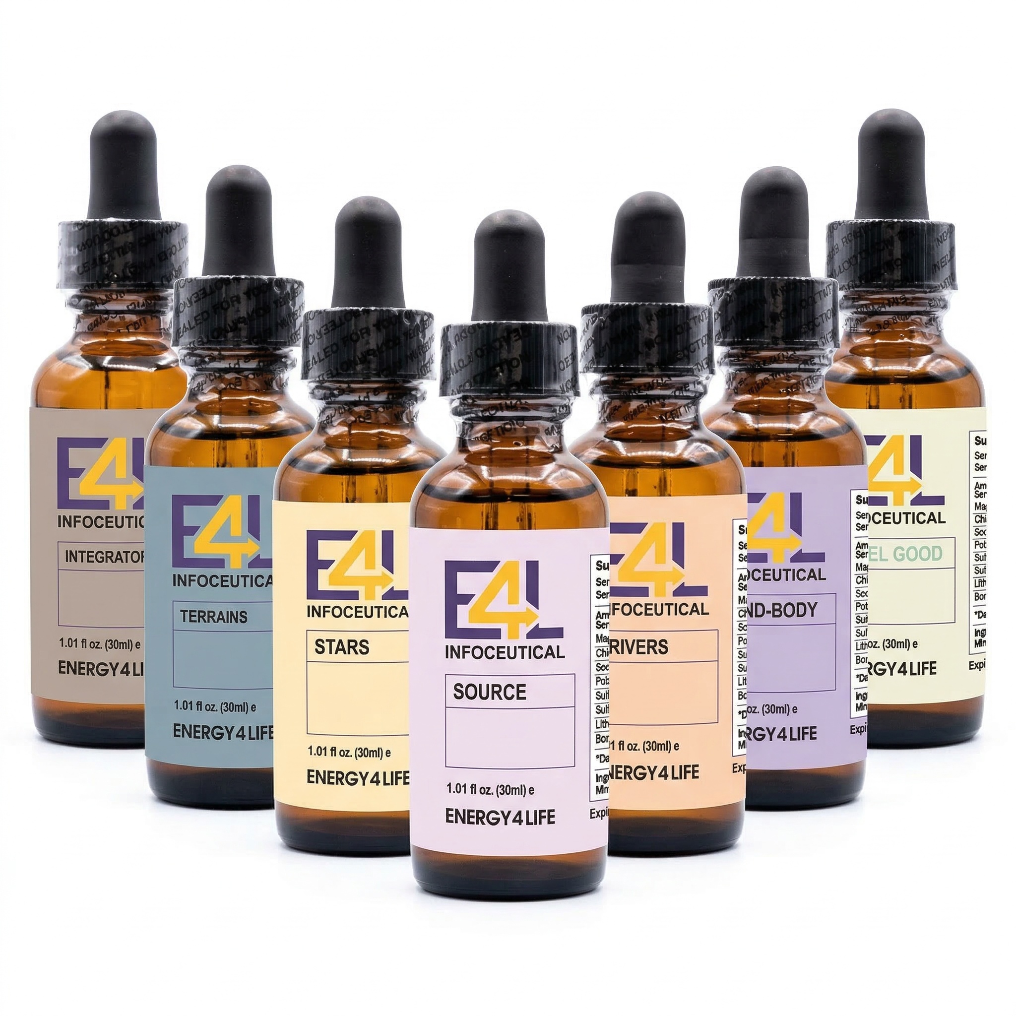 E4L Infoceutical bottles